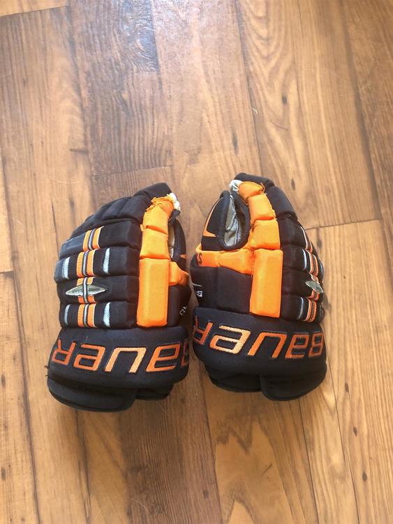 Bauer Used Black as Orange Senior Classic 4Roll 13" Hockey Gloves