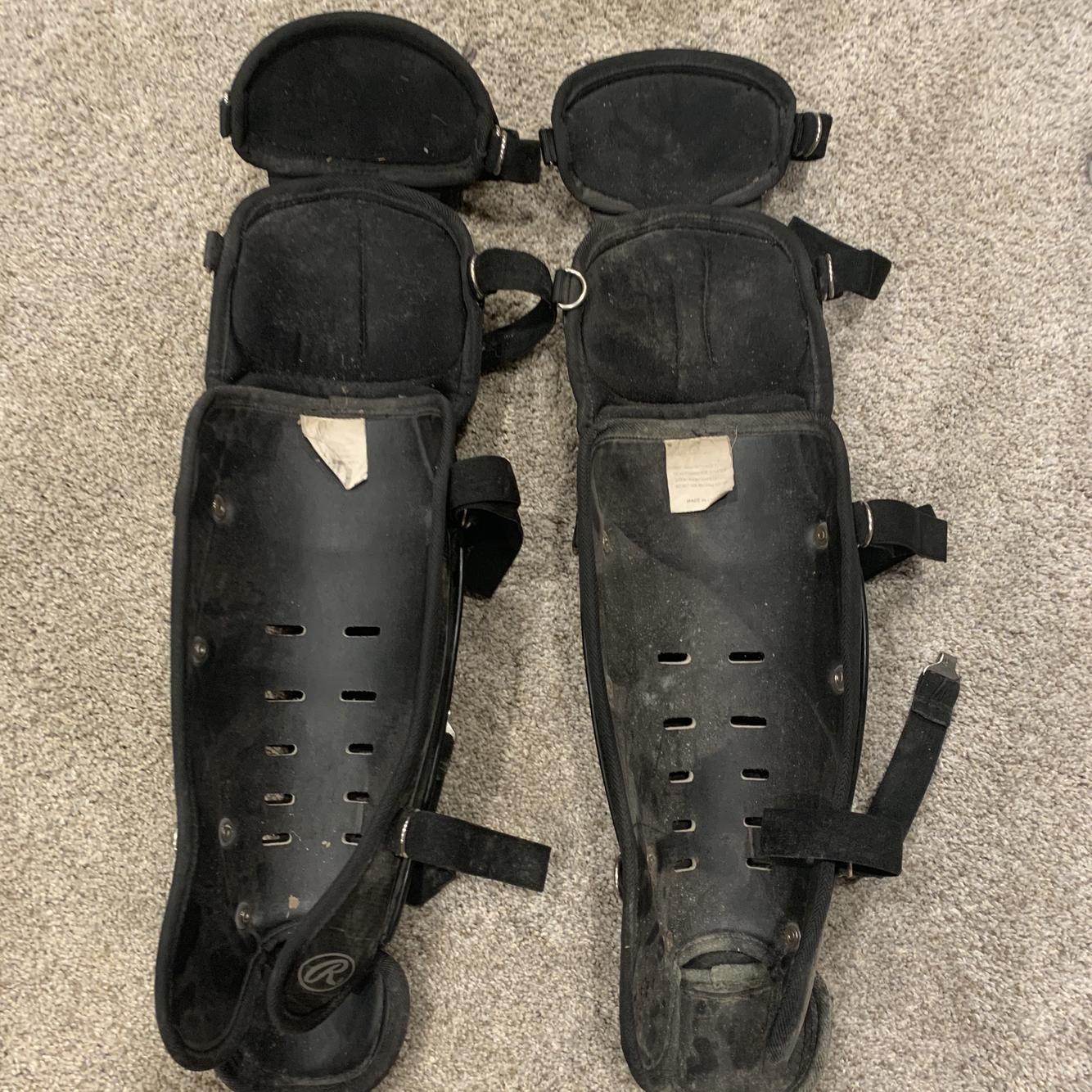 Black Youth Rawlings Catcher's Leg Guard SidelineSwap