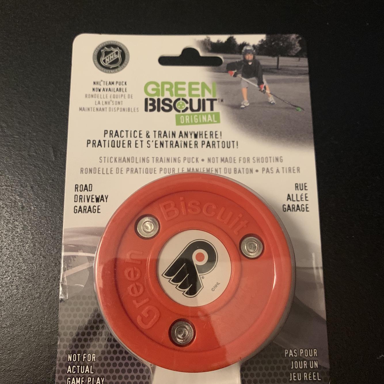 Green Biscuit Flyers Stick handling Puck SidelineSwap