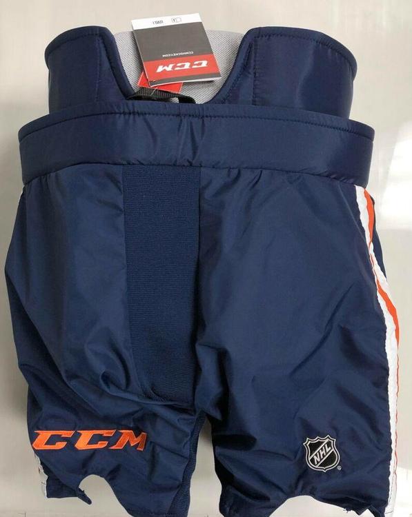 New CCM Pro Stock Edmonton Oilers Hockey Goalie pant SR Medium HPG14A