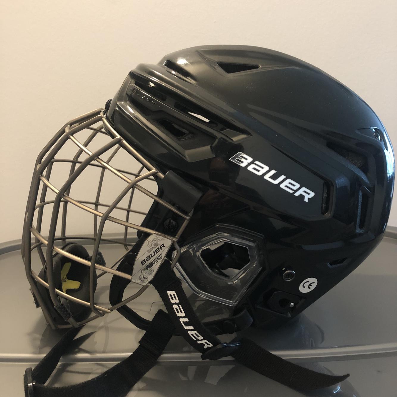 Black Large Bauer ReAkt 150 Helmet with Cage Combo SidelineSwap
