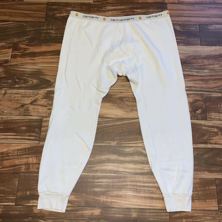 Vintage Carhartt White Long John Hunting Pants Thermal Underwear USA 40
