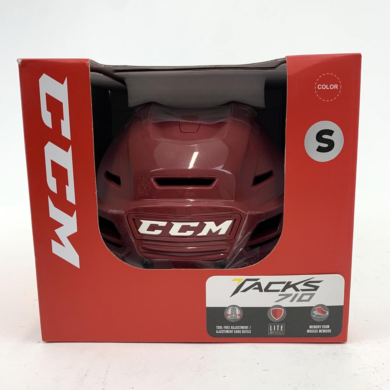 Brand New Burgundy CCM Tacks 710 Helmet Senior Small SidelineSwap