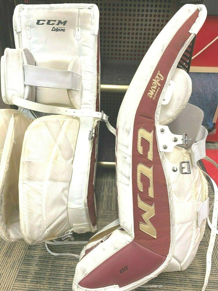 CCM EFlex III Goalie Pads 32+1 Maroon and Vegas Gold SidelineSwap