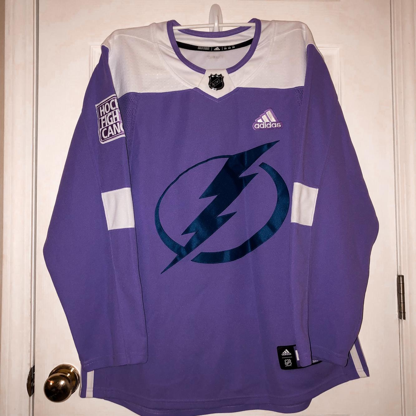 tampa bay lightning hockey fights cancer jersey