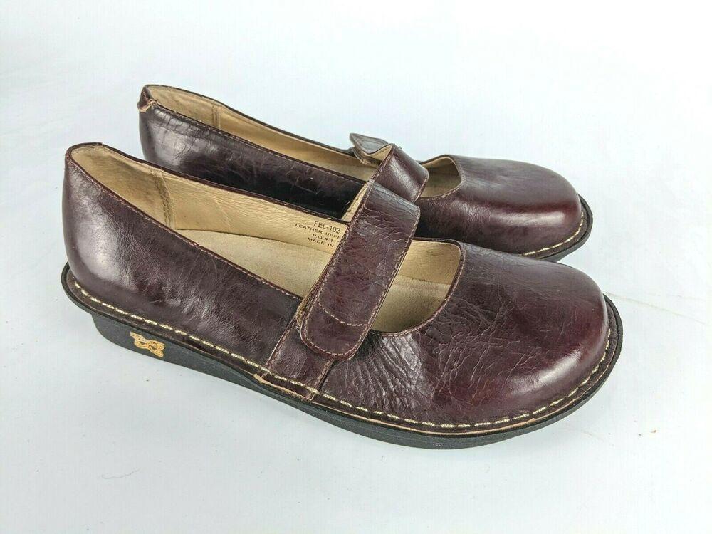 Alegria Feliz Women S 36 Us 6 Brown Le Leather Mary Janes Fel 102 Footwear Other - Alegria Leather Slip On Mary Janes With Adj Strap Tuscany Alegria Feliz Women S 36 Us 6 Brown Le Leather Mary Janes Fel 102 Footwear Other - Alegria Leather Slip On Mary Janes With Adj Strap Tuscany
