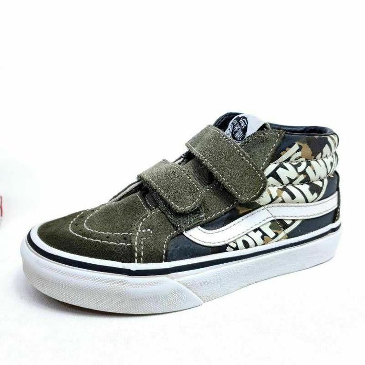 Vans Originals Unisex Kids 13 Skate Shoes Army Green Canvas Graphic ...