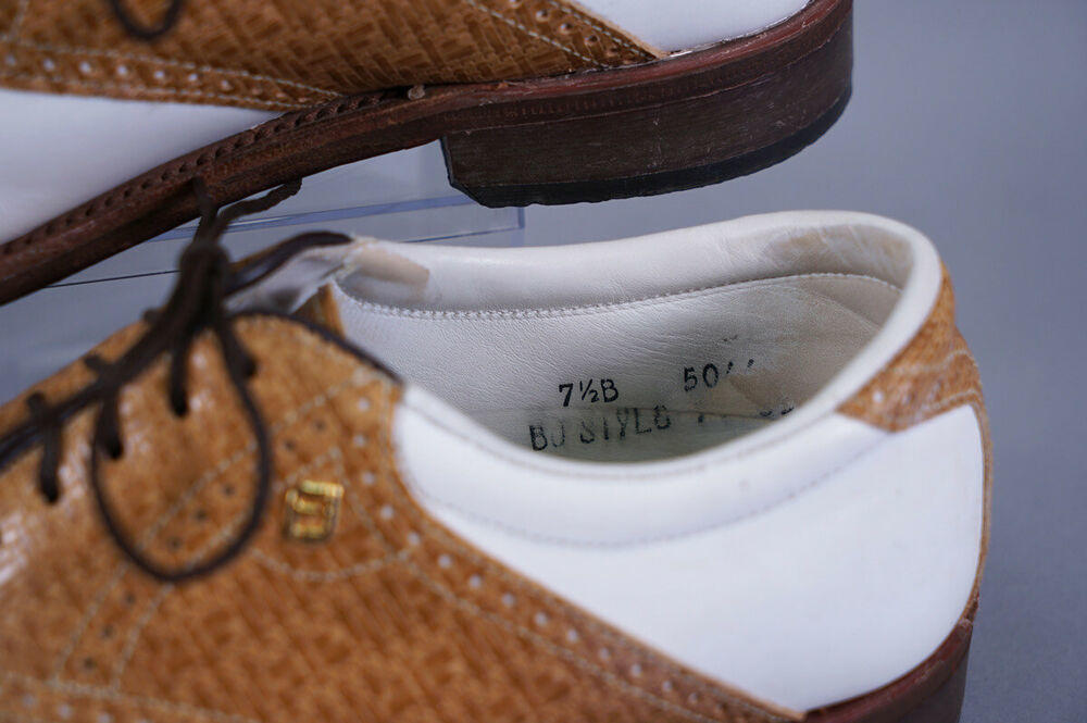 FOOTJOY CLASSIC WHITE/LIGHT BROWN GOLF SHOES LADIES US 7.5B LEATHER