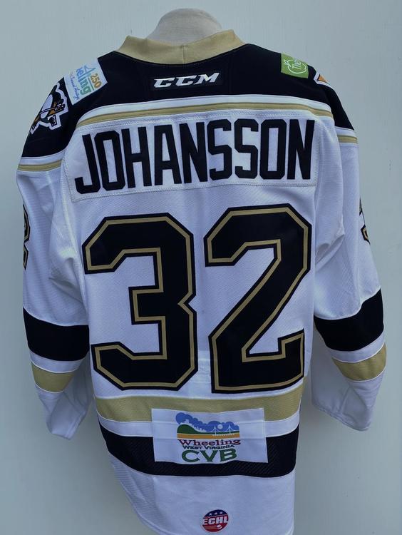CCM Wheeling Nailers Pro Stock Game Used Jersey Johansson 8252 Hockey