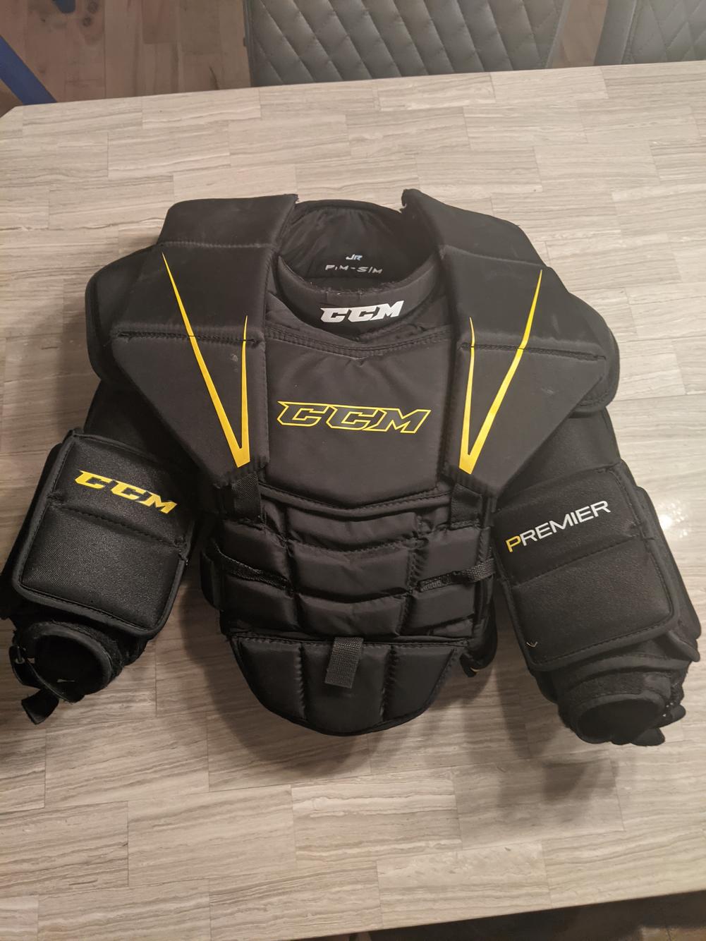 Used Junior Medium CCM Premier Goalie Chest and Arm Protector Goalie Chest Protector SidelineSwap