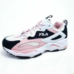 pink and black athletic shoes