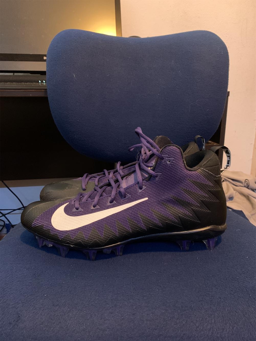 purple nike football cleats