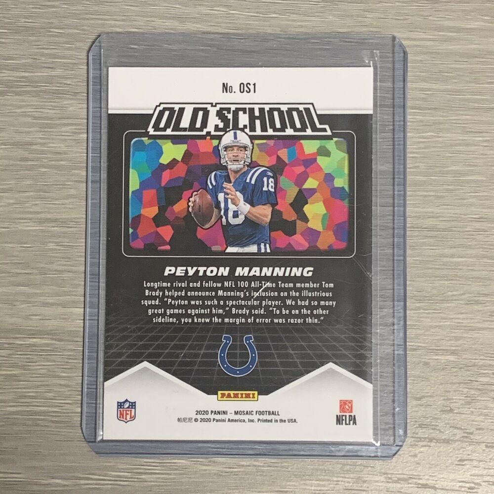 Peyton Manning Indianapolis Colts NFL Football Mosaic Old School Card #OS1, image size:1000x1000