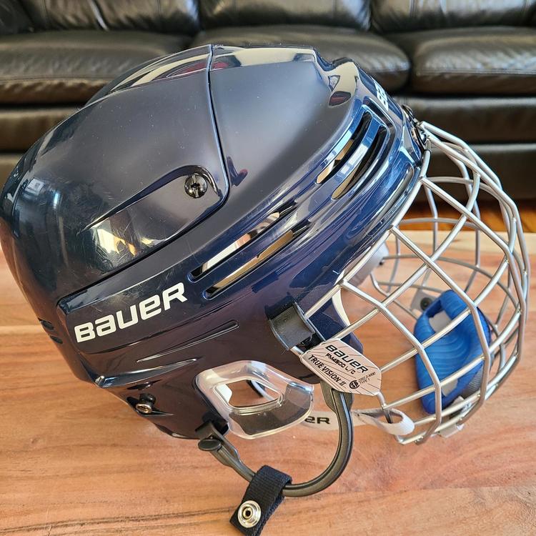 Bauer Navy New Large 4500 Helmet Combo Hockey Helmets