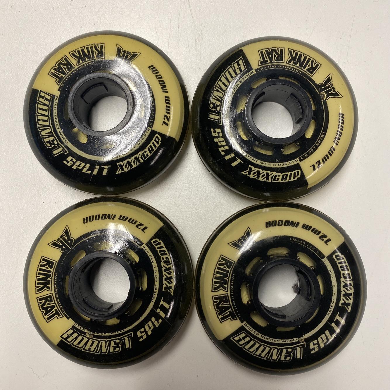 4Pack Rink Rat Splits Inline Hockey Wheel Black/White 72mm