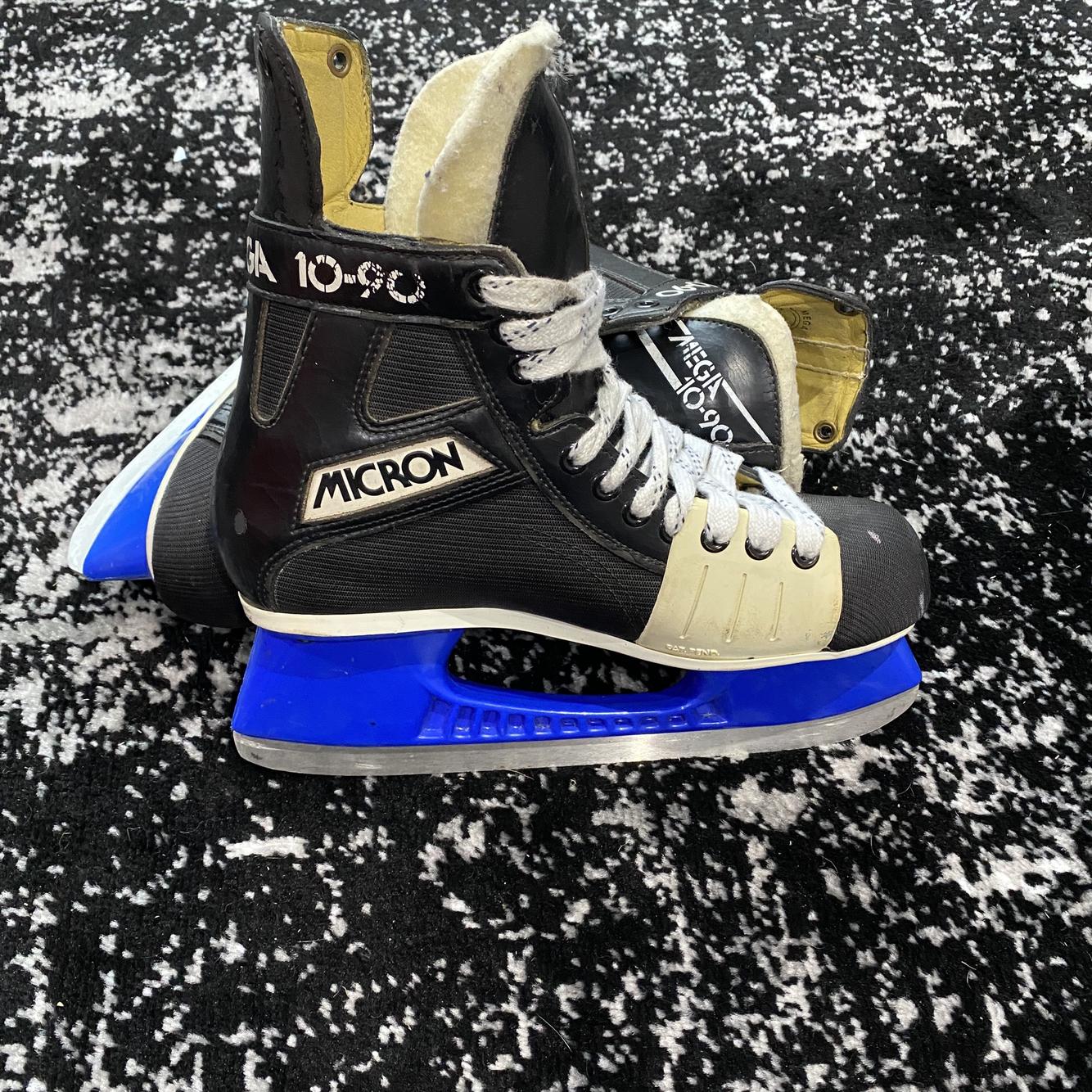 SUPER RARE Micron 1090 Size 8 Hockey Skates With Blue Tuuk Blades SidelineSwap