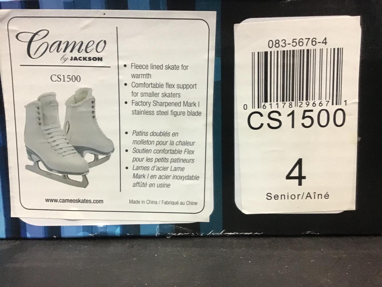 Jackson Cameo Figure Skates White Senior Size 4 New SidelineSwap