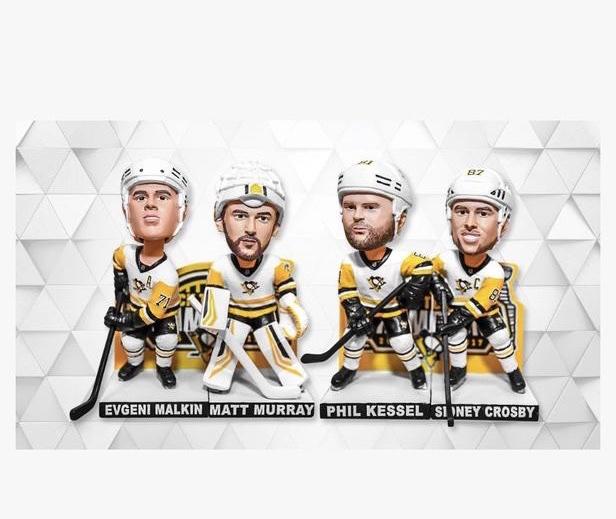 Pittsburgh Penguins 2017 Stanley Cup Champions Mini Big Head BobbleHead 3-Pack