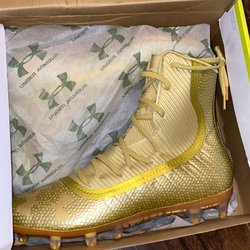 gold high top cleats