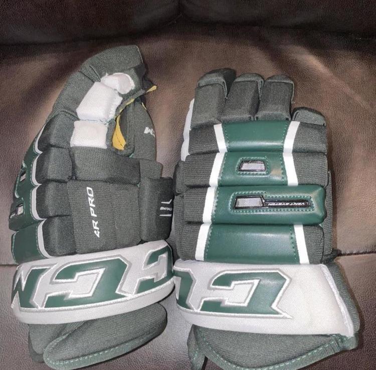 CCM Green Senior 4R Pro 14" Hockey Gloves
