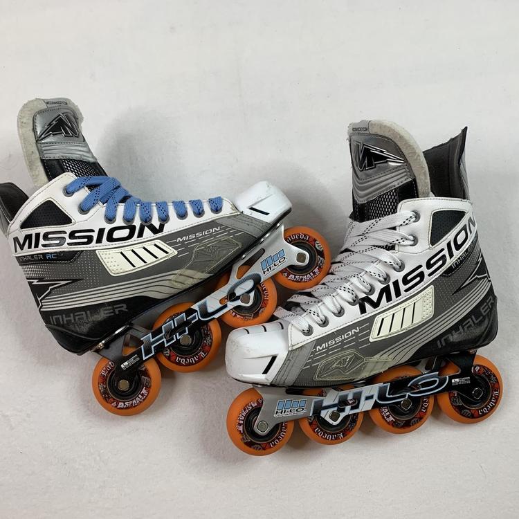 Mission Inhaler AC1 Senior Inline Hockey Skates Size 10.5EE (Men 12 US