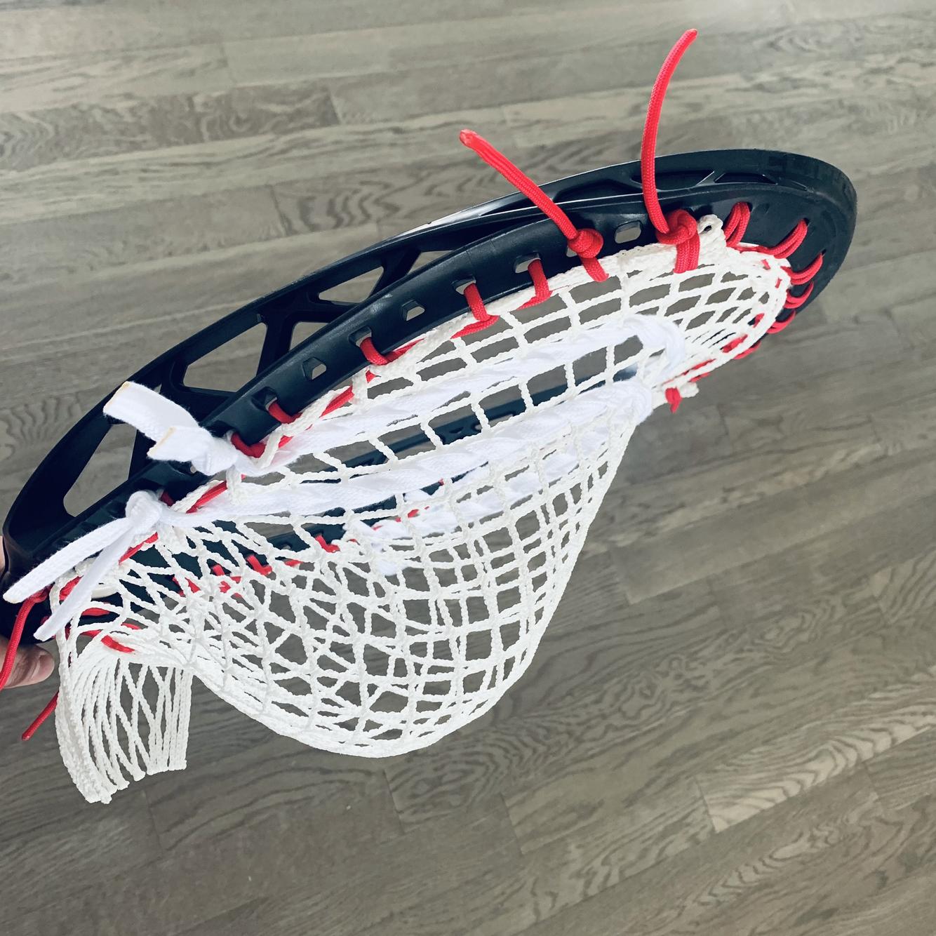 Black STX Eclipse 2 w/ 12D Grizzly 2x Mesh Goalie Head StringKing