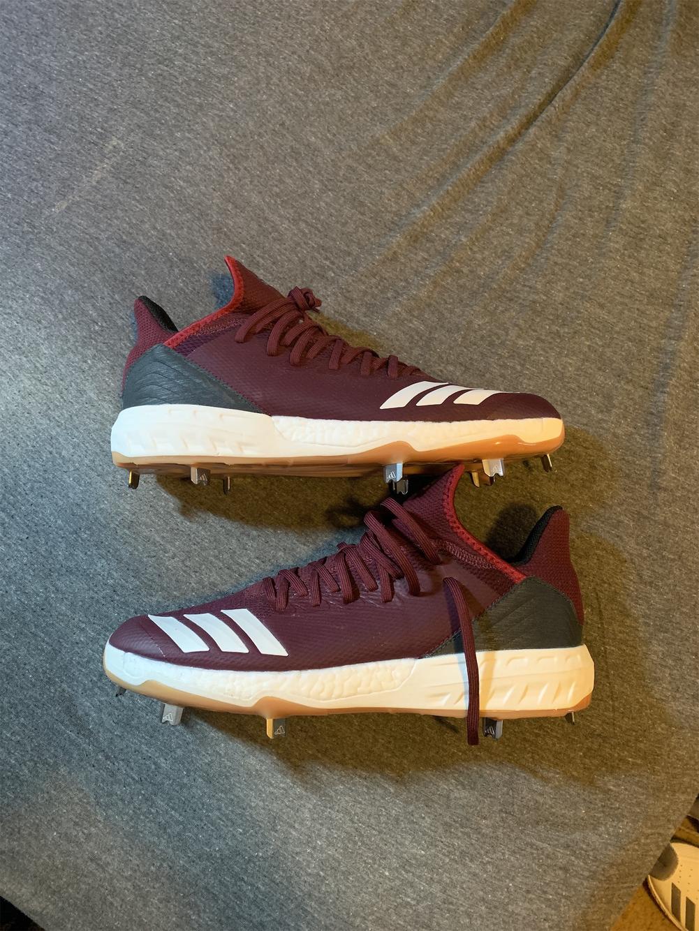 maroon adidas baseball cleats