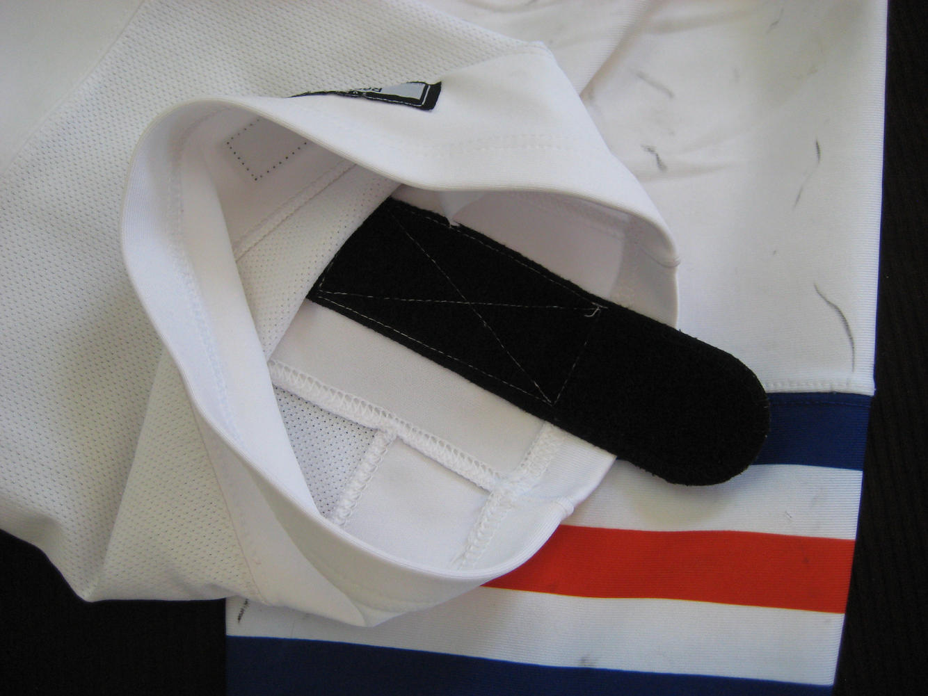 REEBOK CCM Edge Pro Stock Hockey Socks White Edmonton Oilers VELCRO