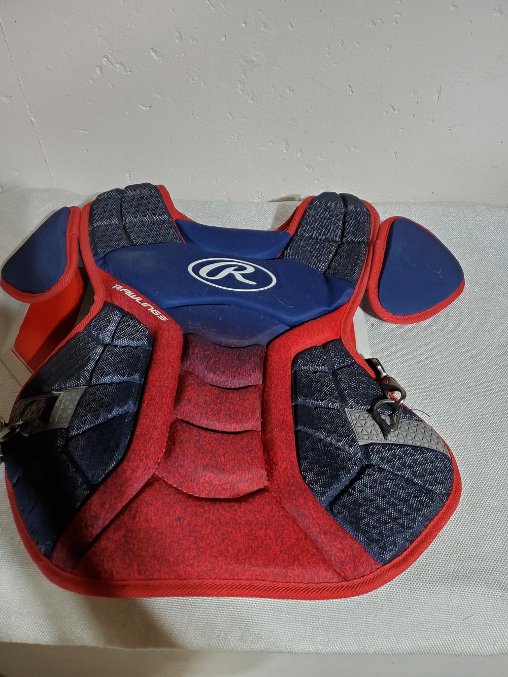 Red/Blue Used Youth Rawlings Mach Catcher's Chest Protector SidelineSwap