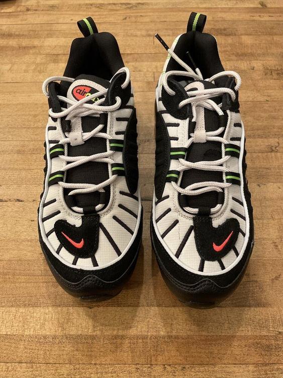 Nike New Air Max 98 Men Sz 7 Grey Black Volt Lifestyle Shoe 015 Footwear Turfs Indoor Sneakers Training
