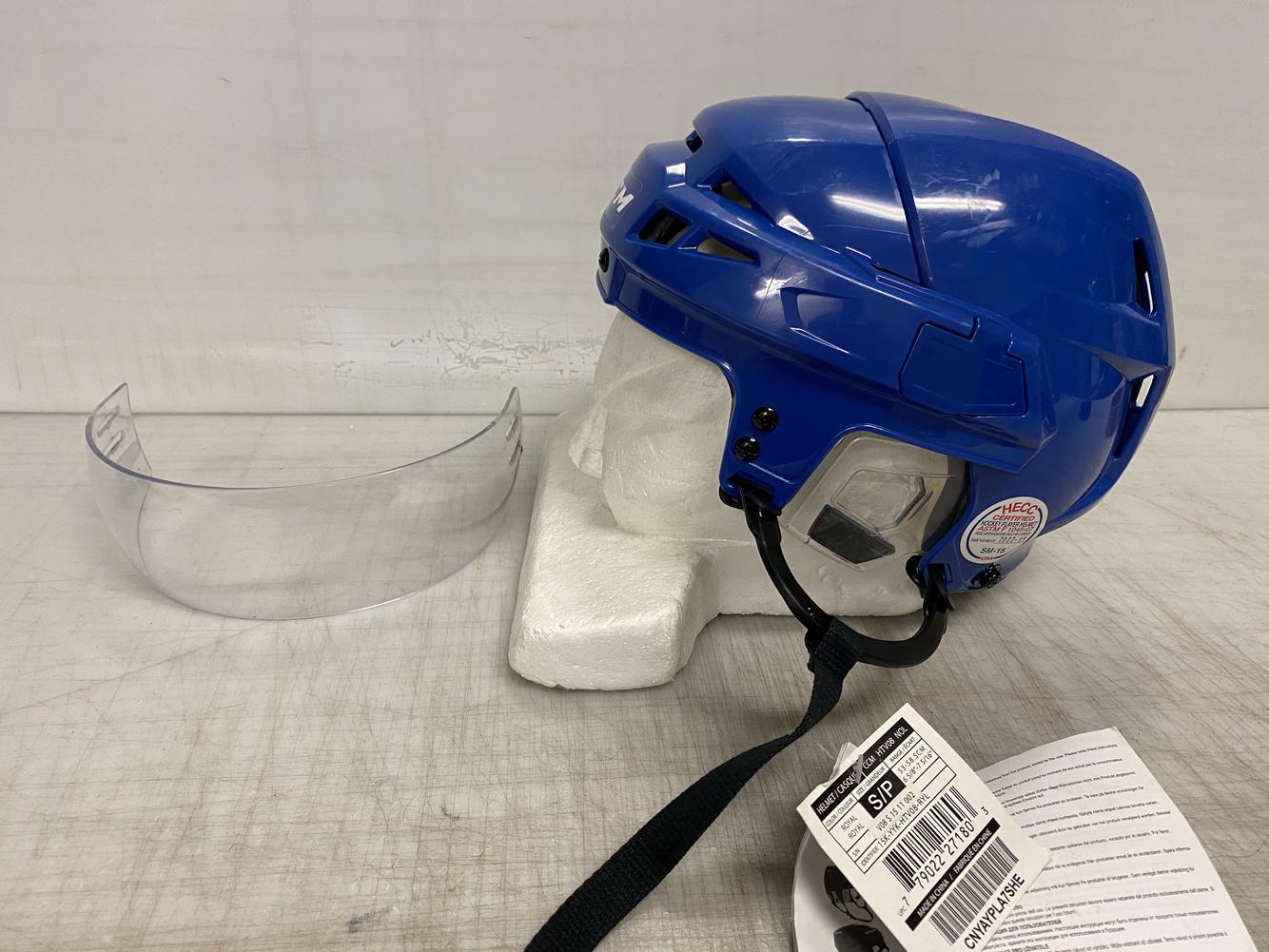 BUNDLE CCM Vector V08 Pro Stock Helmet Small Royal Blue / Bauer VISOR