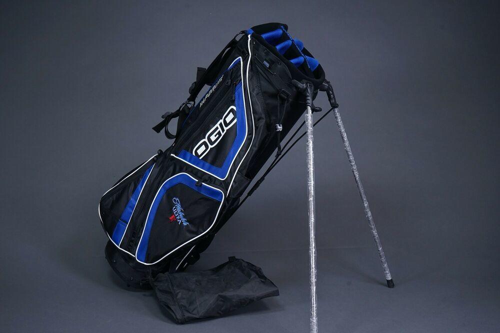 OGIO VAPORLITE MICHELOB ULTRA 8WAY DIVIDER GOLF STAND BAG, BLUE/BLACK