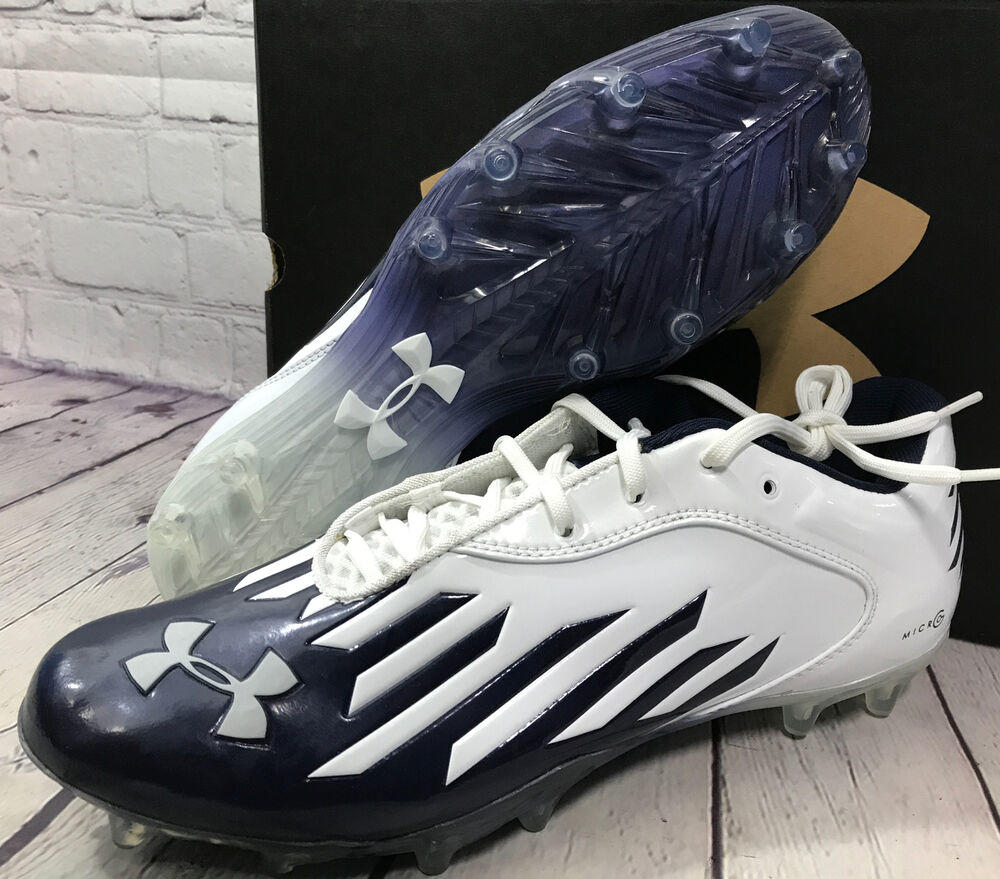 navy blue under armour football cleats