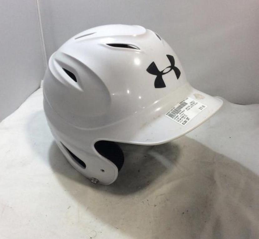 White Used One Size Fits All Under Armour Batting Helmet SidelineSwap
