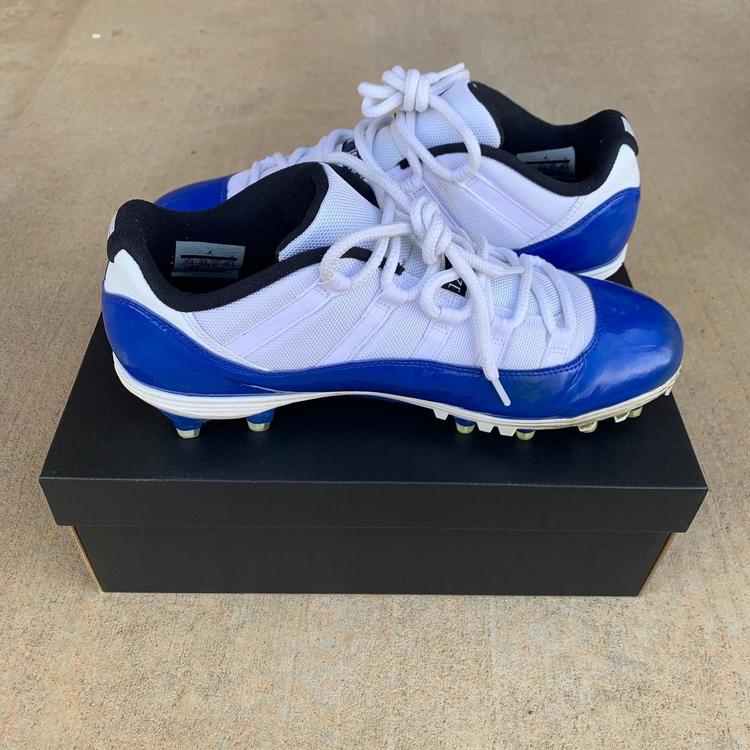 Buy Jordan 11 Retro Low Cleat White Royal Cheap Online