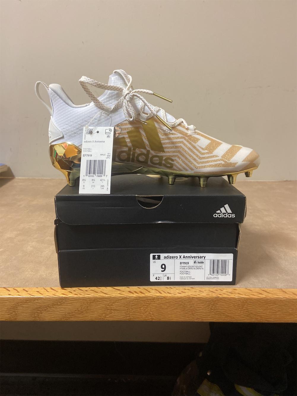 gold adidas cleats football
