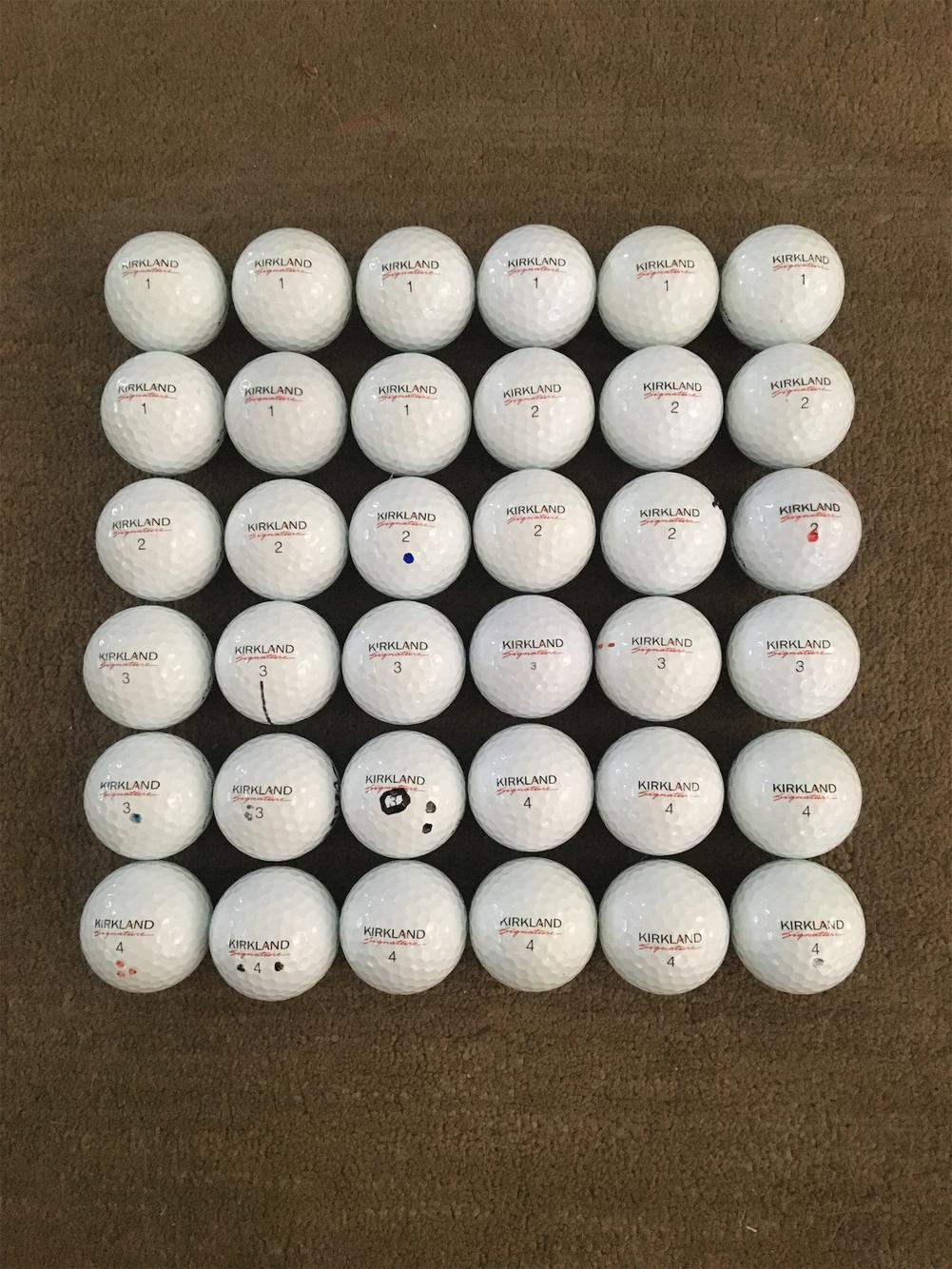 White Used Kirkland Signature Performance+ 36 Pack (3 Dozen) Balls