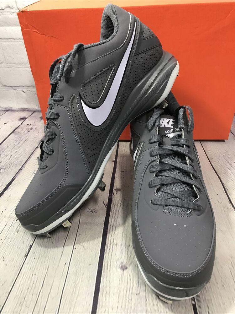 Men’s Nike Air MVP Pro Metal Baseball Cleats Grey / White Size 12 New With Box SidelineSwap