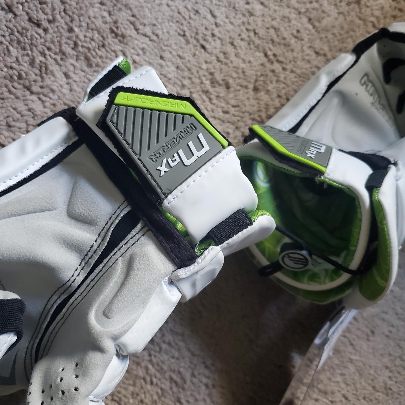 White New Player's Maverik Max Lacrosse Gloves 12" SidelineSwap