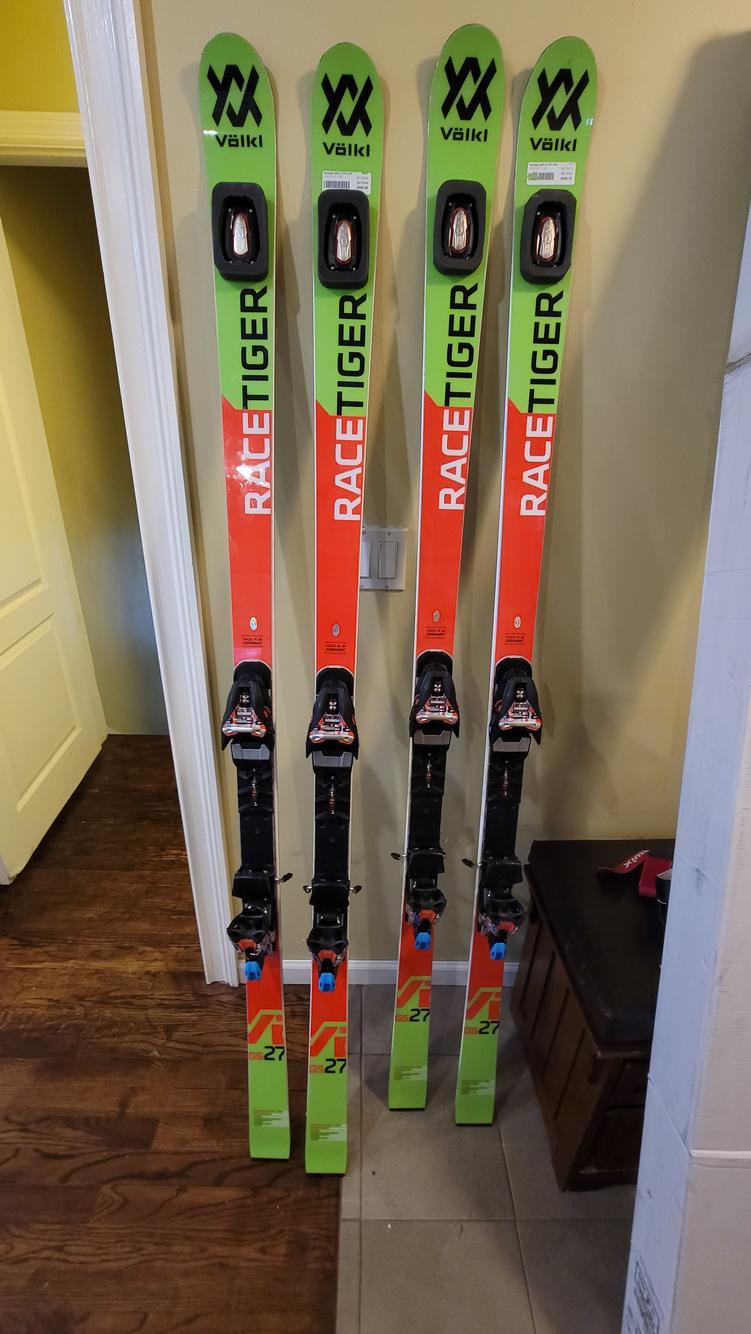 2 PAIR> 2019 Volkl Racetiger GS WC RARE 27m SkisMarker Race Xcell 14