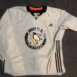 Pittsburgh Penguins Adidas 3 Stripe White 58G Goalie Cut Team ... Pittsburgh Penguins Adidas 3 Stripe White 58G Goalie Cut Team ...