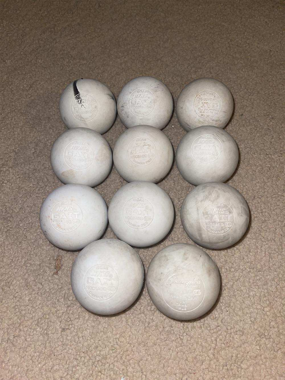 11 Used white Gait Lacrosse Balls SidelineSwap