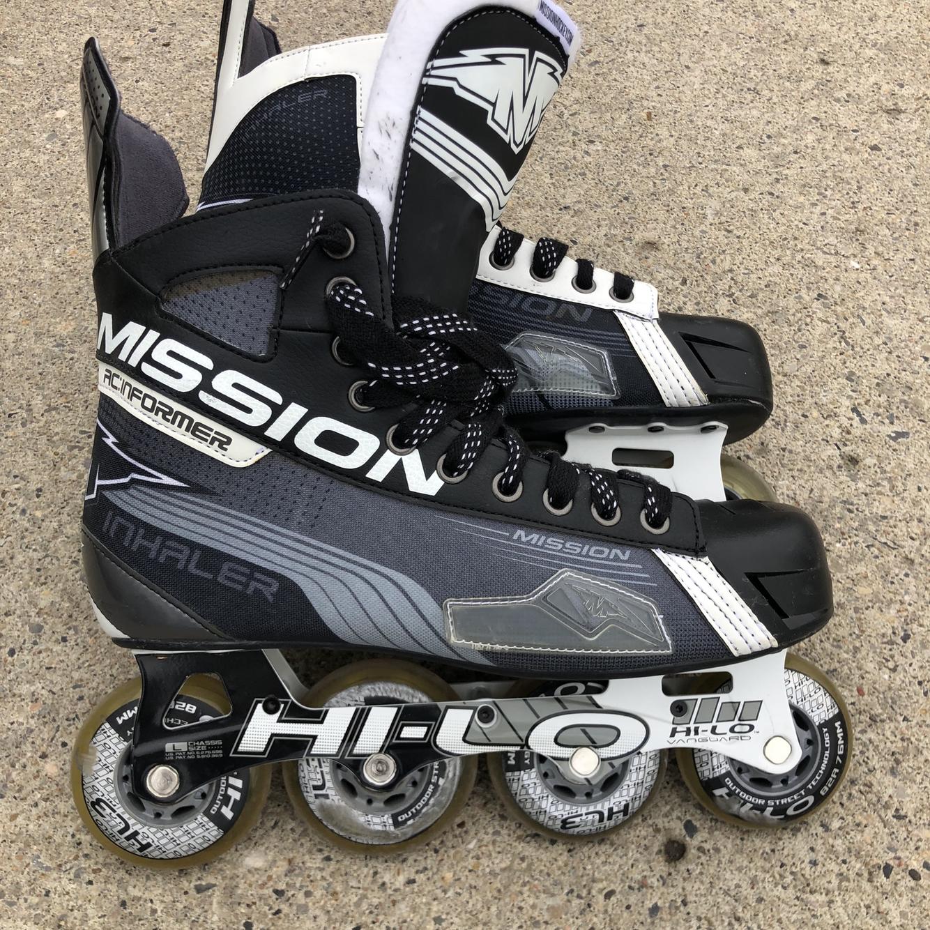 Mission Inhaler Size 10E Inline Hockey Skates, Excellent Condition