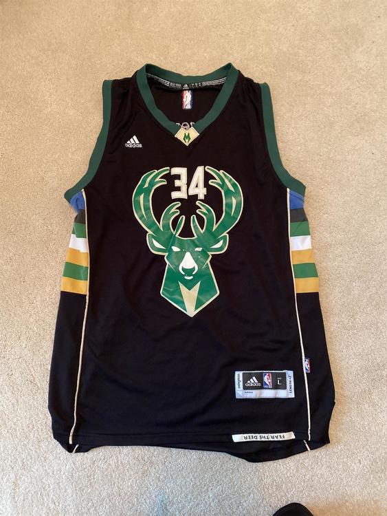 Milwaukee Bucks Giannis Antetokounmpo Black Adult Large Adidas Jersey Milwaukee Bucks Giannis Antetokounmpo Black Adult Large Adidas Jersey