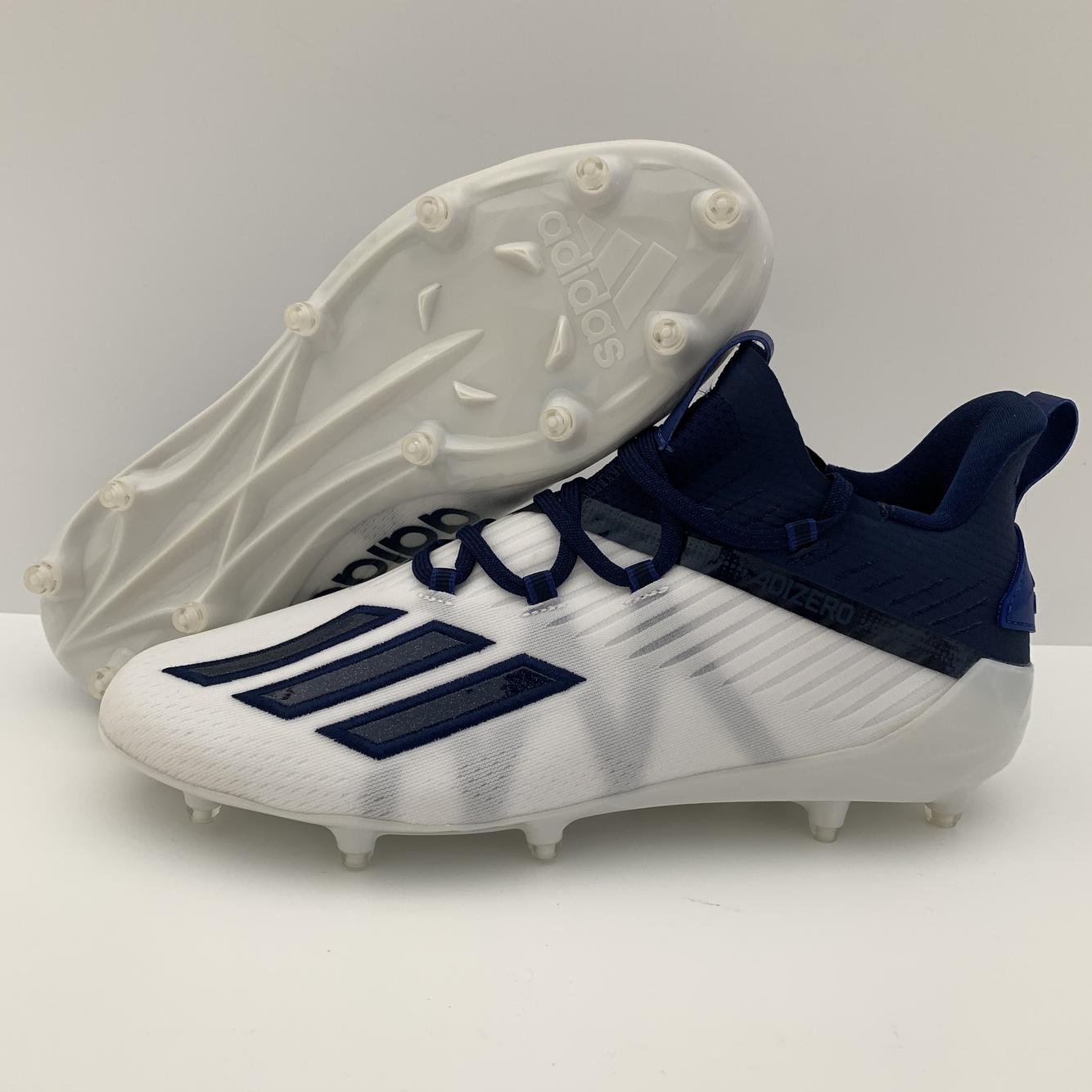 (Size 11) Adidas Adizero White/Navy Lacrosse/Football Cleats Men's