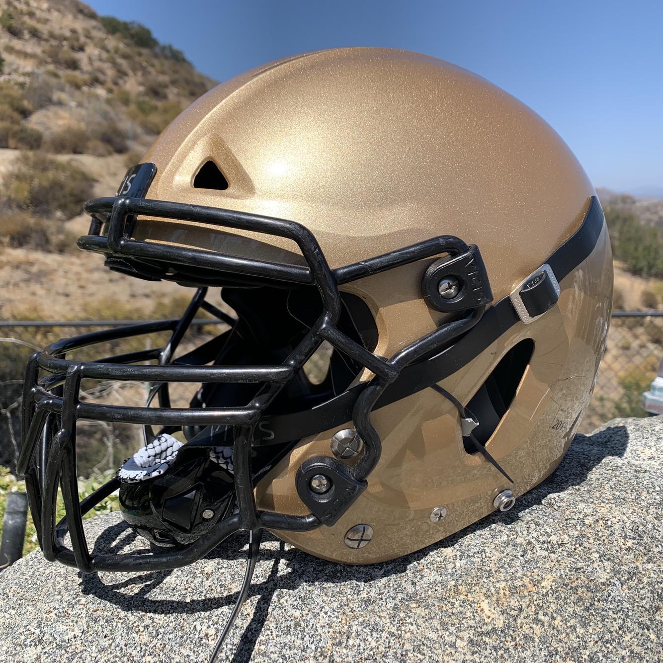 Used Vicis Zero1 Metallic South Bend Gold Helmet with black mask/straps