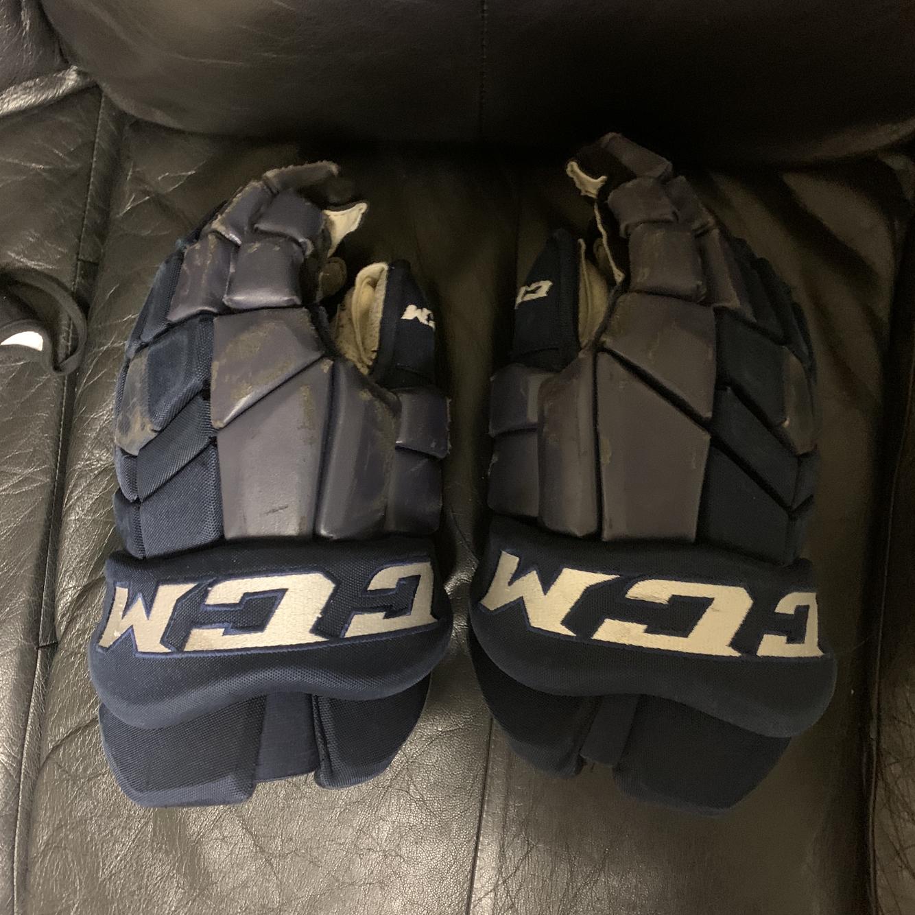 Blue Senior CCM Ultra Tacks 14" Pro Stock Gloves SidelineSwap