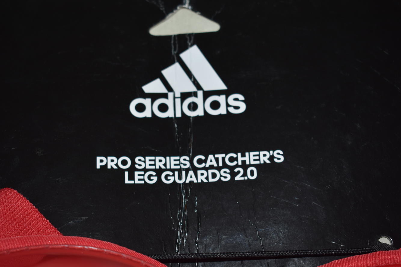 NEW Adidas Pro Series 2.0 Baseball Catcher's Leg Guards, Red, 17
