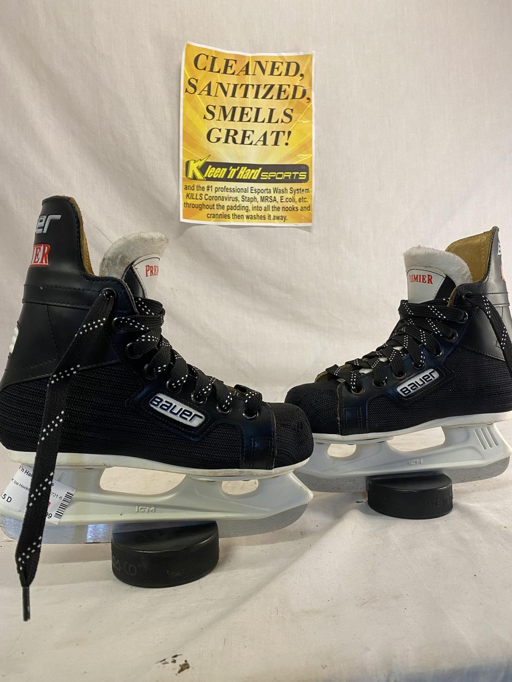Used Bauer Premier Ice Hockey Size Yth 13.5 D Skates SidelineSwap