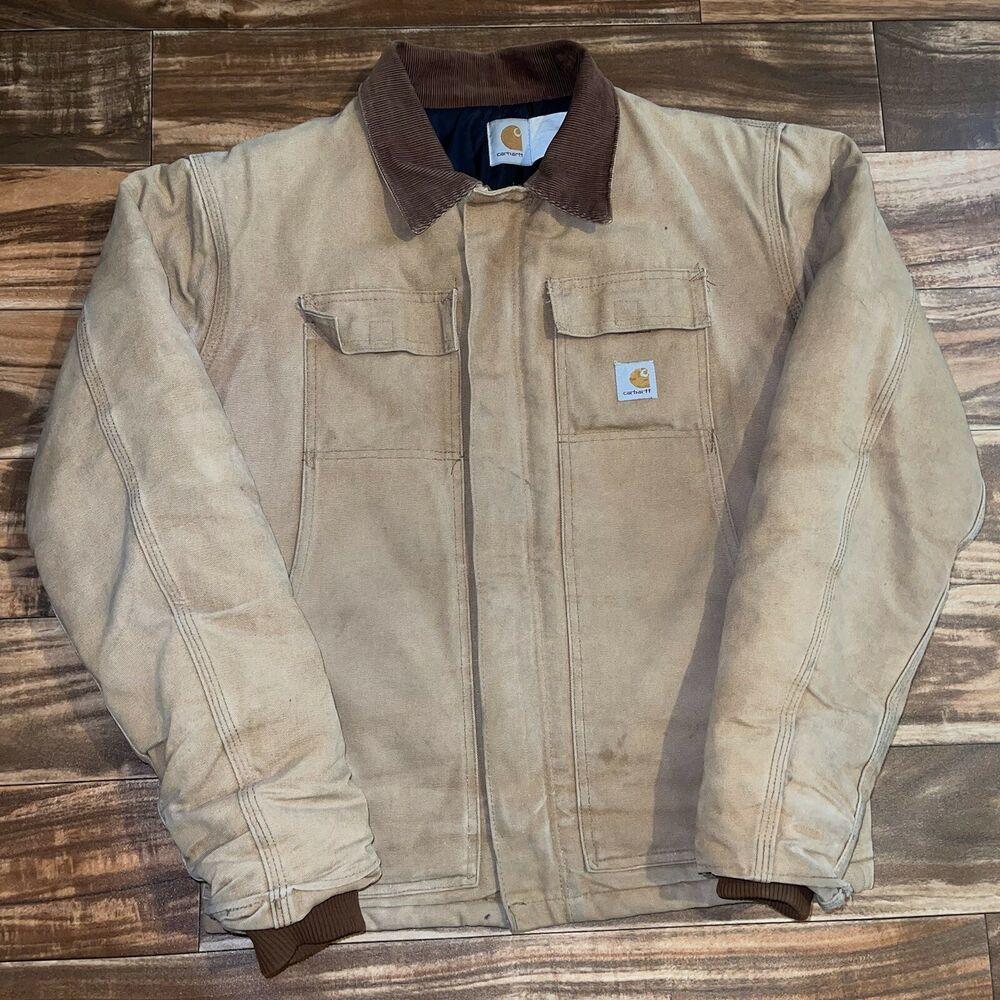 90s Vintage Carhartt Quilted Lined Traditional Jacket Sz L